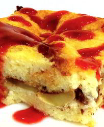 Хлебный пудинг с яблоками