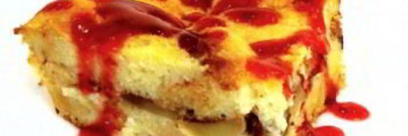 хлебный пудинг с яблоками