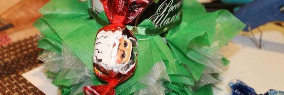 елка из шампанского и конфет