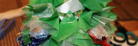 елка из шампанского и конфет