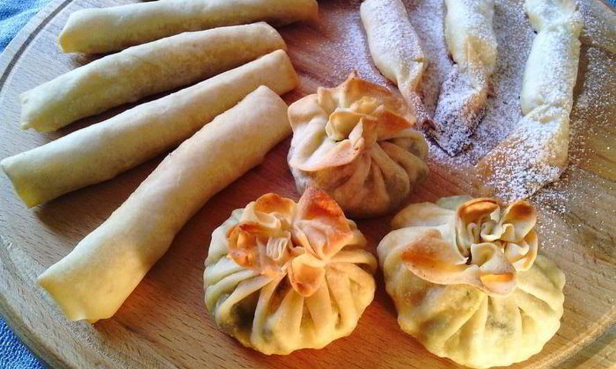 Рецепт хрустяшек из теста брик мешочки, конфеты, сигары