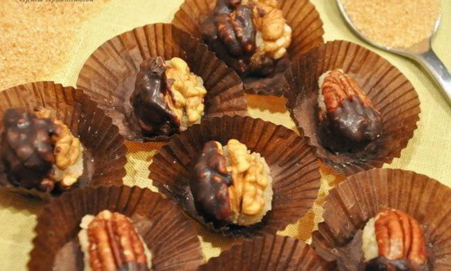 Рецепт конфеток с миндально-винной начинкой и кленовым сиропом