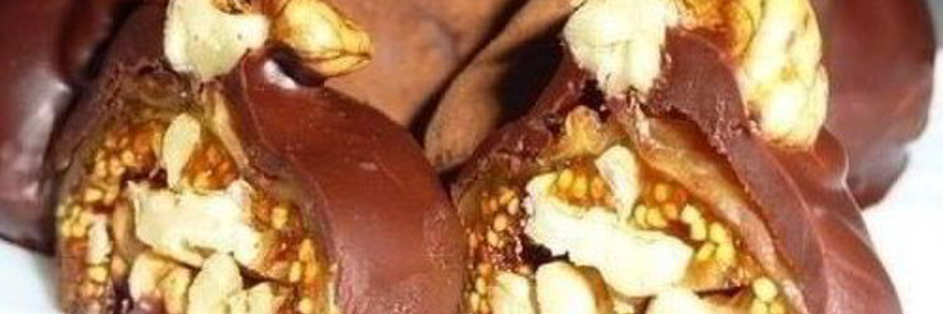 Шоколадные конфеты из инжира с грецкими орехами