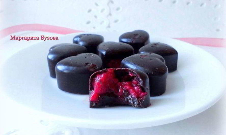 Рецепт шоколадных конфет с малиной