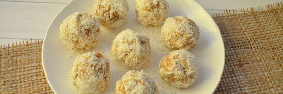 творожные конфеты с кокосом и арахисовой пастой