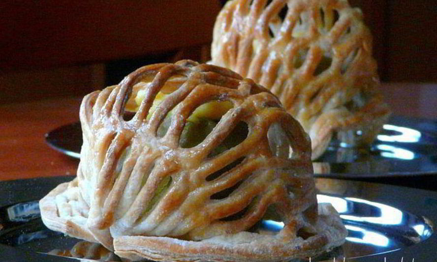 Рецепт ажурных яблок с кремом