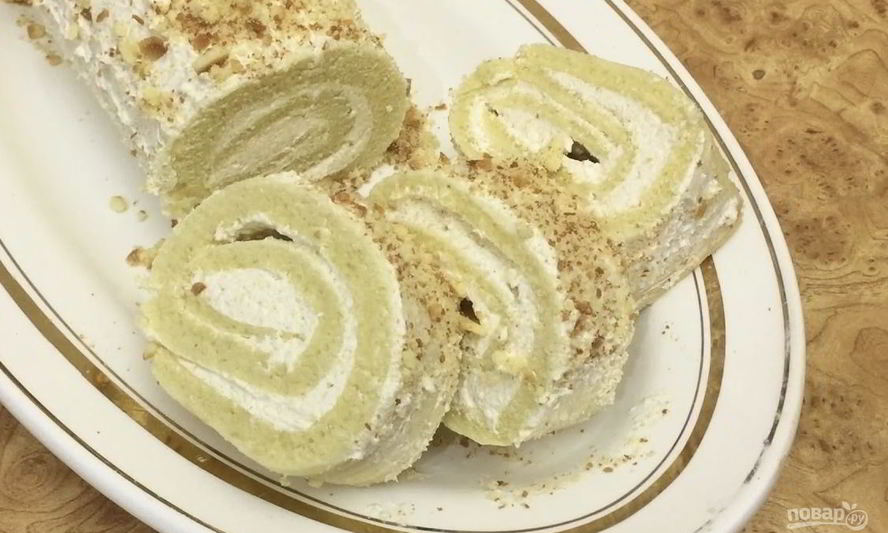 Рецепт бисквитного рулета со сливочно-молочным кремом