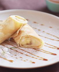 Блинчики с банановой начинкой и заварным кремом