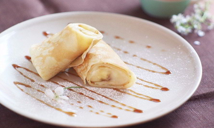 Рецепт блинчиков с банановой начинкой и заварным кремом