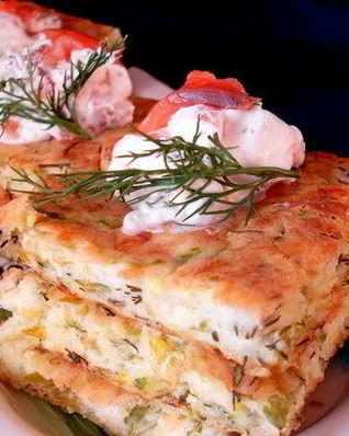 Флан из кабачков с кремом из форели