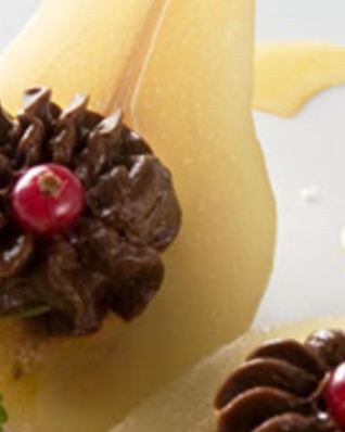 Груши, фаршированные шоколадным кремом