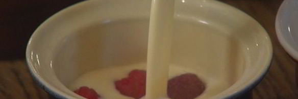 крем-брюле с малиной