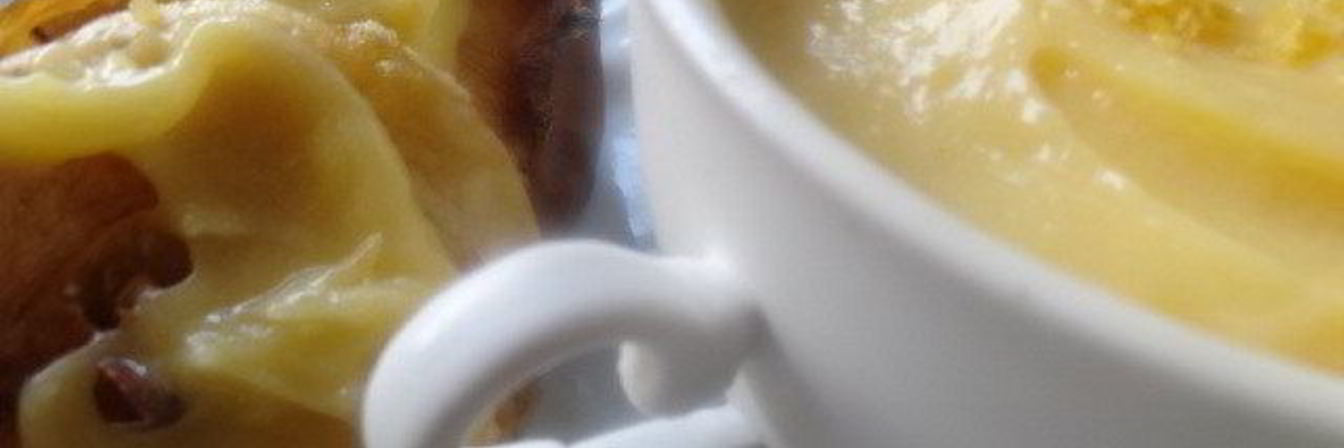 Лимонный заварной крем-десерт без муки