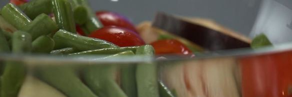 рагу из кабачков с кремом из цукини