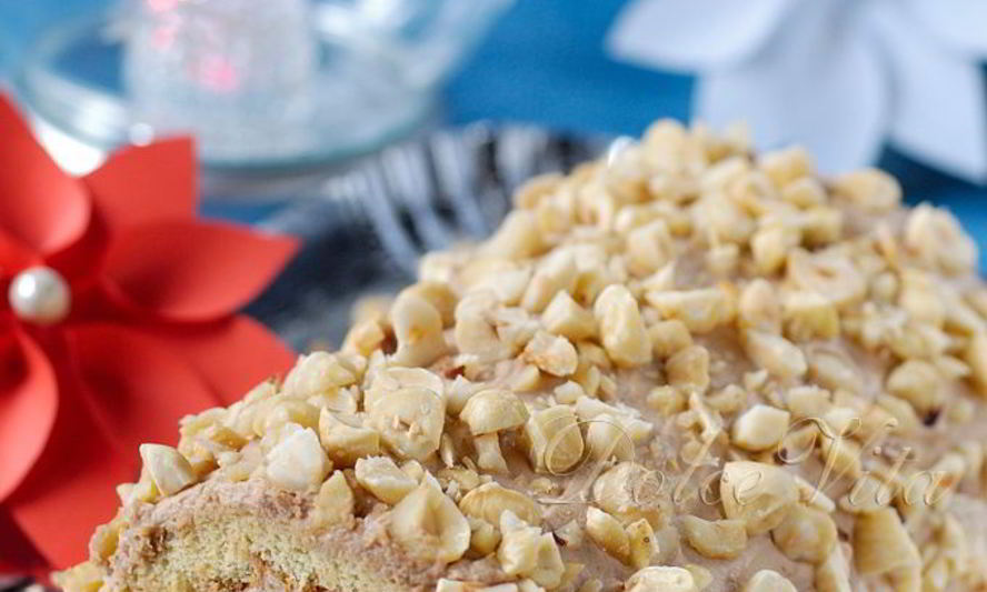 Рецепт рулета рождественское полено с шоколадно-ореховым кремом