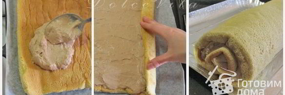 рулет рождественское полено с шоколадно-ореховым кремом