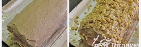 рулет рождественское полено с шоколадно-ореховым кремом