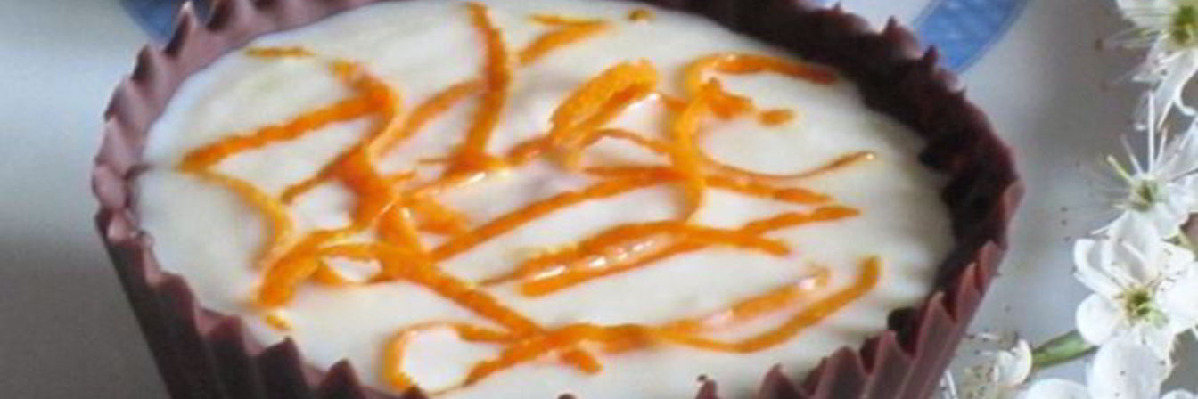 Шоколадные корзиночки с творожным кремом