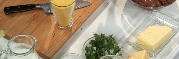 телячьи почки с полентой и кремом из паприки