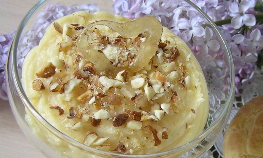 Рецепт заварного крема с миндалем