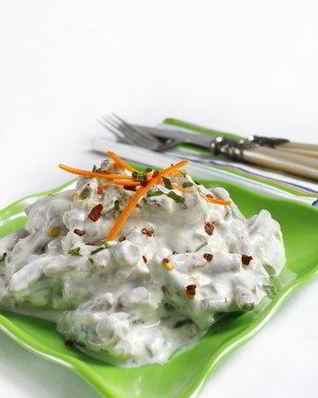 Зеленая фасоль с чесночным кремом