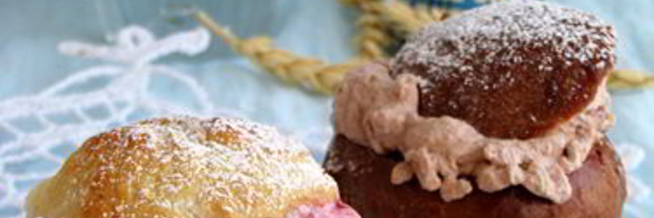 Малиновые и шоколадные пышки