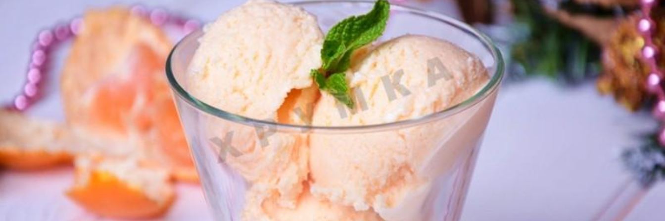 Легкое домашнее мороженое мандариновое