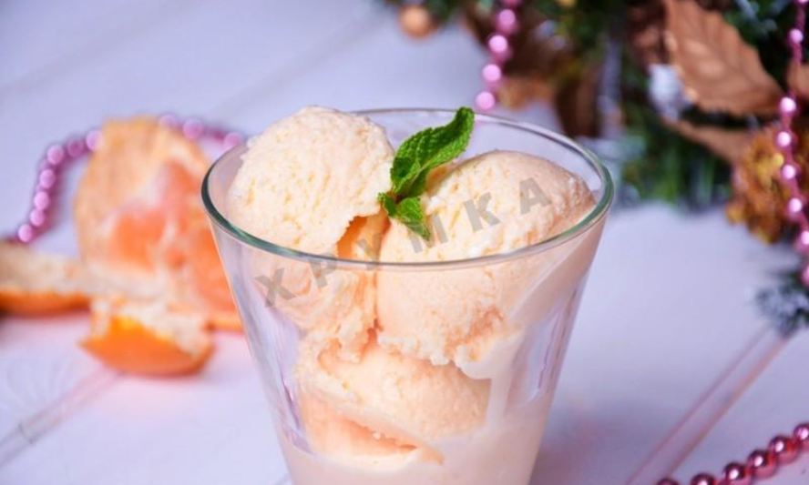 Рецепт легкого домашнего мороженого мандаринового