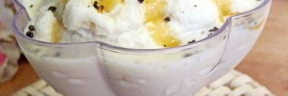 мороженое из зеленого чая с мятой и корицей