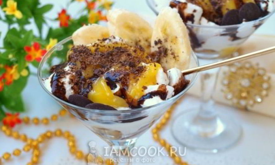 Рецепт мороженого с лимонным курдом, шоколадом и бананом