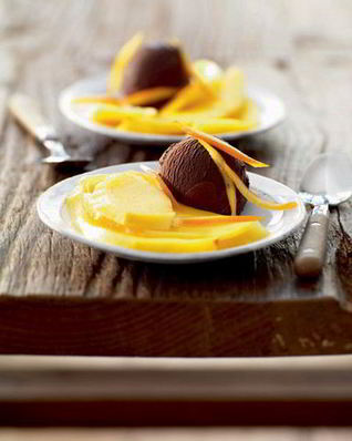 Шоколадное мороженое с манго