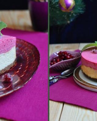 Чизкейк с клюквенным муссом