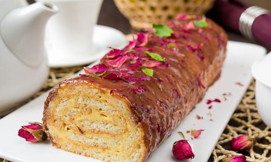 Рецепт миндального рулета с манговым муссом