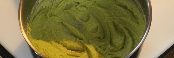 мусс из белой рыбы на пюре из брокколи