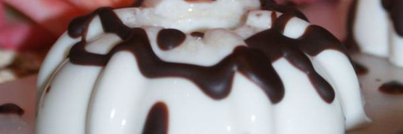 Мусс молочный с шоколадным соусом