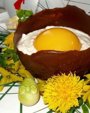 Пасхальные Шоколадные яйца с творожным муссом