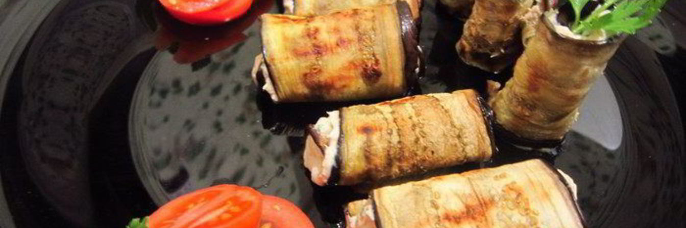 Рулеты из баклажанов с рыбным муссом