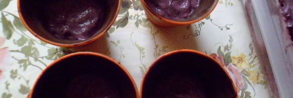 шоколадные стаканчики с черничным муссом и бисквитом