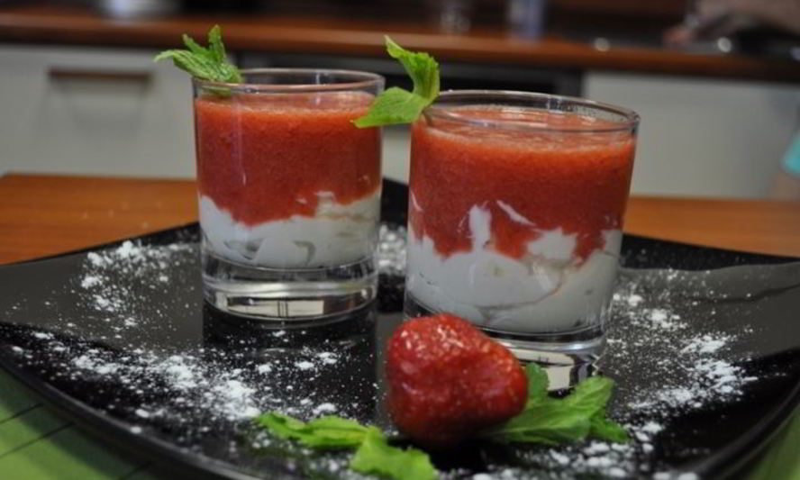 Рецепт творожно-клубничного мусс