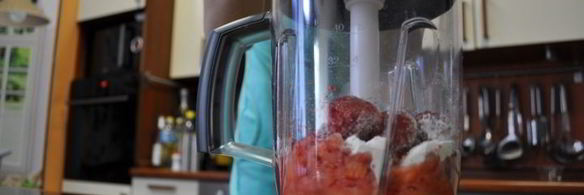 творожно-клубничный мусс