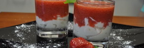 творожно-клубничный мусс