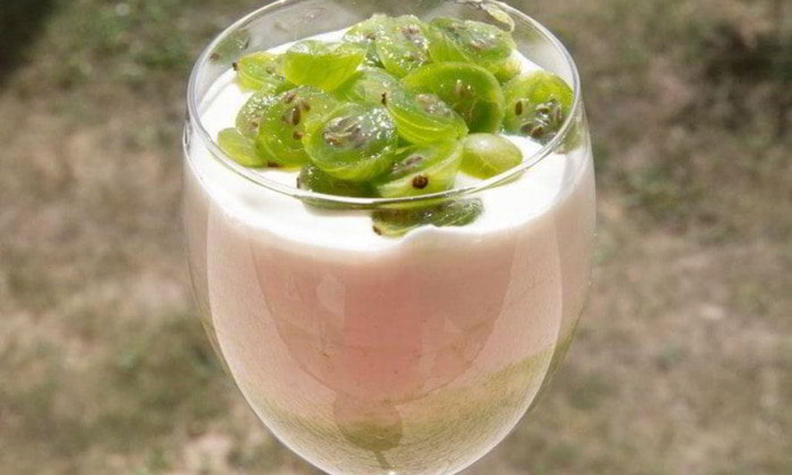 Рецепт творожного мусса с крыжовником