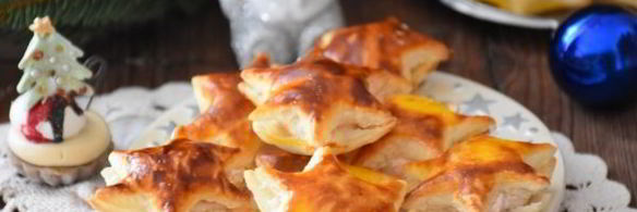 звездочки из слоеного теста с муссом из тунца