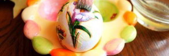 пасхальные яйца в технике декупаж