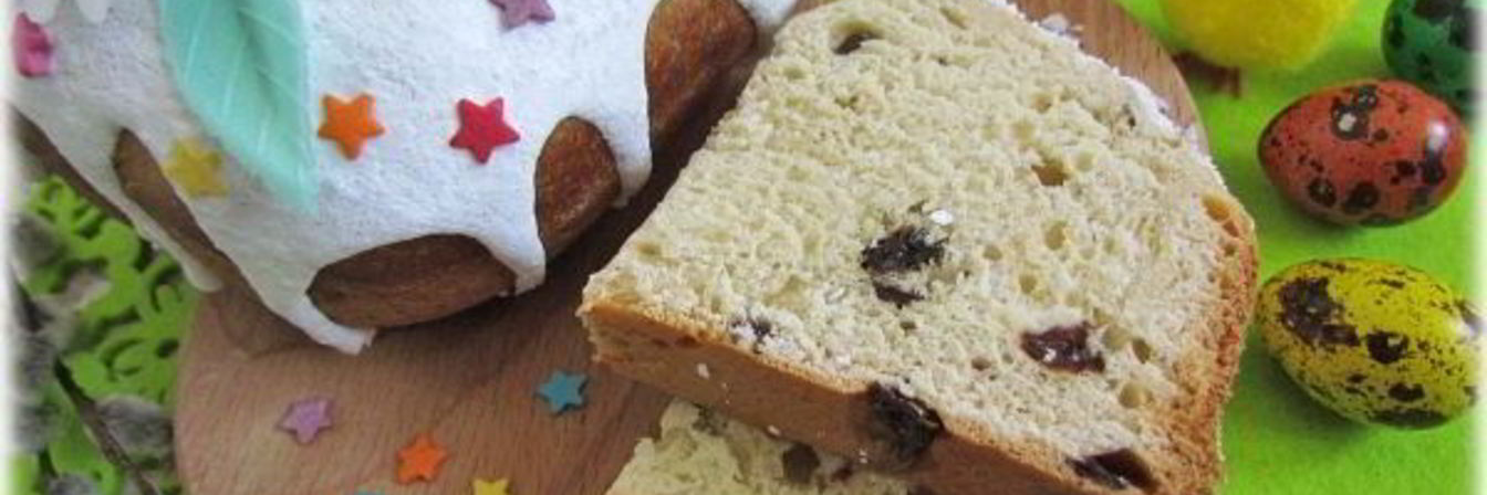 Сдобный кулич с изюмом в хлебопечке