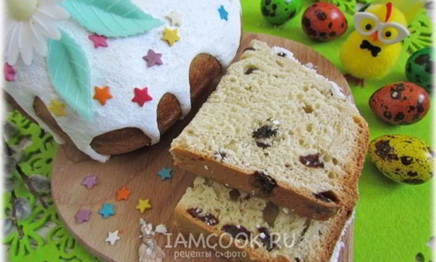 Рецепт сдобного кулича с изюмом в хлебопечке