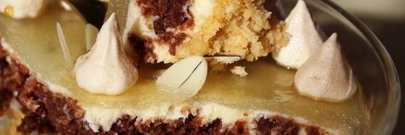 шоколадно-ананасовый десерт с меренгами