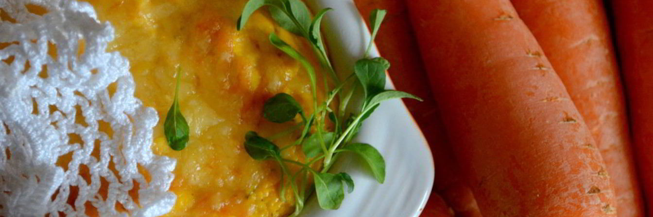 Морковно-творожное суфле с молодой рукколой