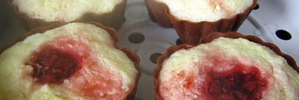 паровое творожное суфле с вишневым конфитюром