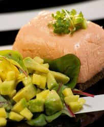 Суфле из лосося с цитрусовым салатом